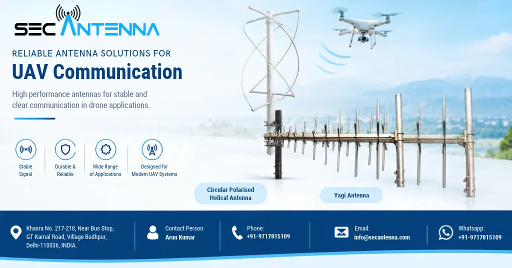 Sec antenna for uav communication